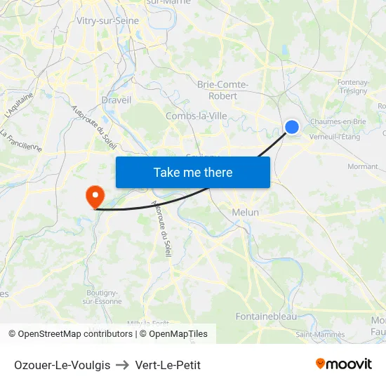 Ozouer-Le-Voulgis to Vert-Le-Petit map