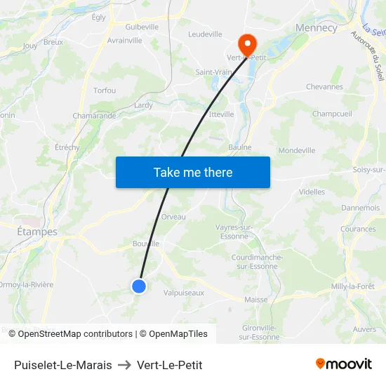 Puiselet-Le-Marais to Vert-Le-Petit map