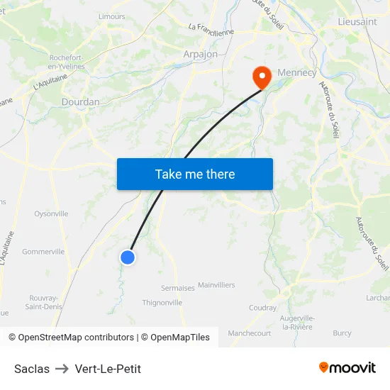 Saclas to Vert-Le-Petit map
