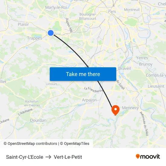Saint-Cyr-L'Ecole to Vert-Le-Petit map