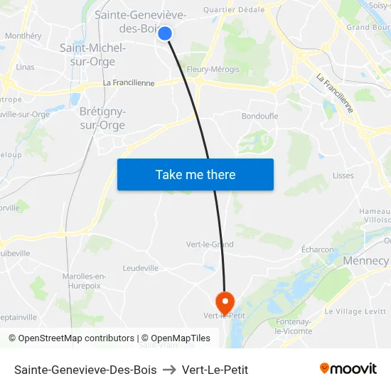 Sainte-Genevieve-Des-Bois to Vert-Le-Petit map