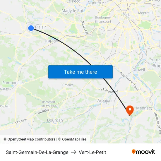 Saint-Germain-De-La-Grange to Vert-Le-Petit map