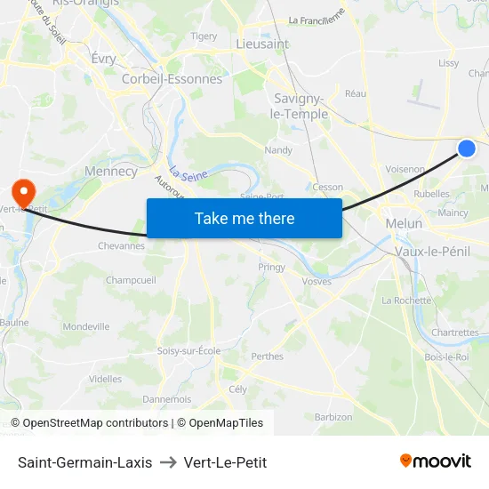 Saint-Germain-Laxis to Vert-Le-Petit map