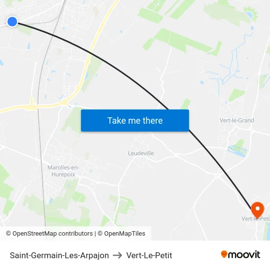 Saint-Germain-Les-Arpajon to Vert-Le-Petit map
