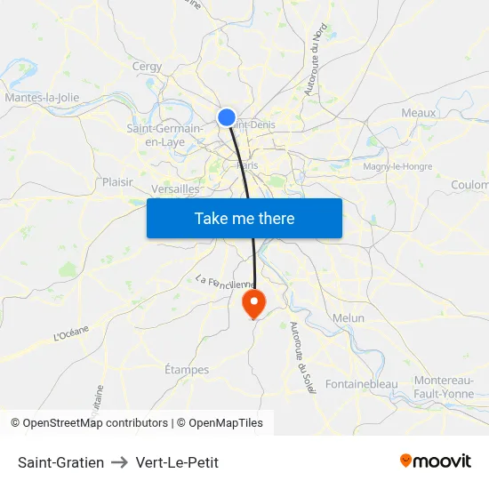 Saint-Gratien to Vert-Le-Petit map