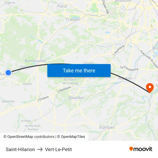 Saint-Hilarion to Vert-Le-Petit map