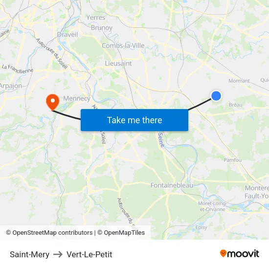 Saint-Mery to Vert-Le-Petit map