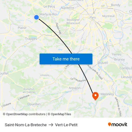 Saint-Nom-La-Breteche to Vert-Le-Petit map