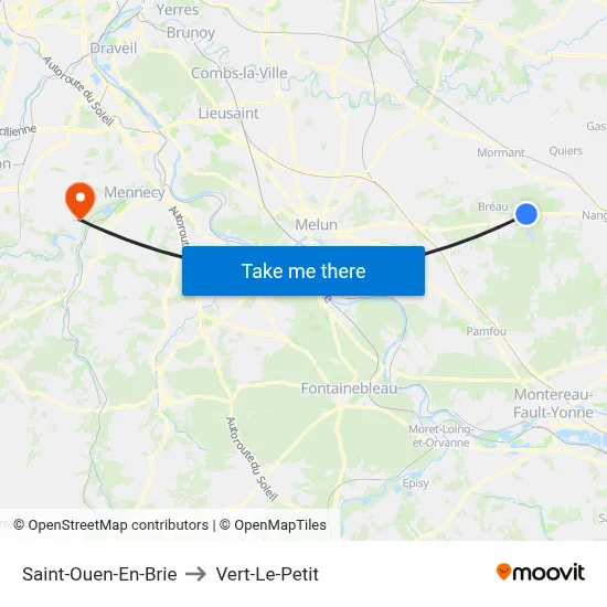 Saint-Ouen-En-Brie to Vert-Le-Petit map
