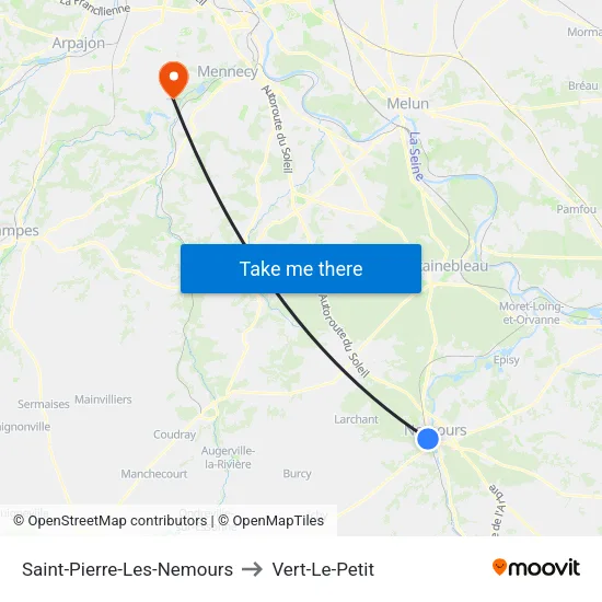 Saint-Pierre-Les-Nemours to Vert-Le-Petit map