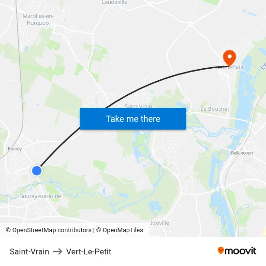 Saint-Vrain to Vert-Le-Petit map