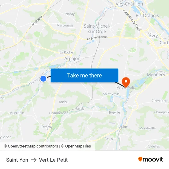 Saint-Yon to Vert-Le-Petit map