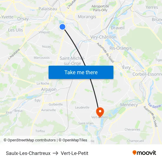 Saulx-Les-Chartreux to Vert-Le-Petit map