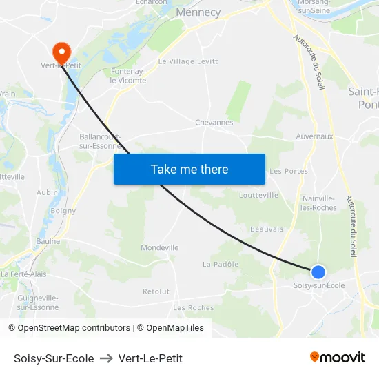 Soisy-Sur-Ecole to Vert-Le-Petit map
