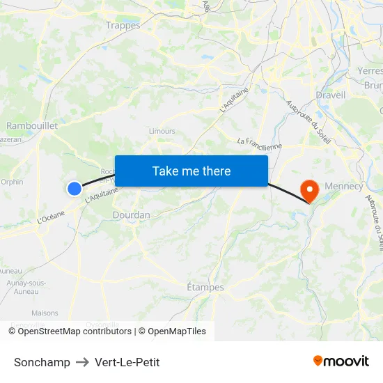 Sonchamp to Vert-Le-Petit map