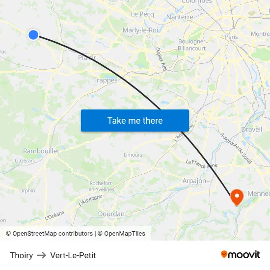 Thoiry to Vert-Le-Petit map