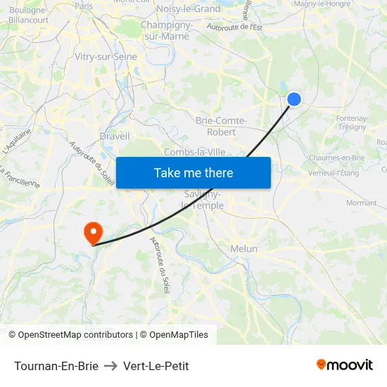 Tournan-En-Brie to Vert-Le-Petit map