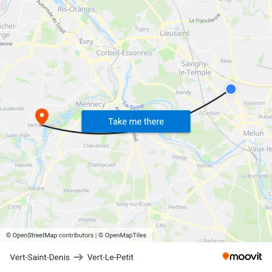 Vert-Saint-Denis to Vert-Le-Petit map