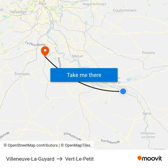 Villeneuve-La-Guyard to Vert-Le-Petit map
