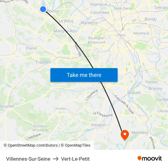 Villennes-Sur-Seine to Vert-Le-Petit map