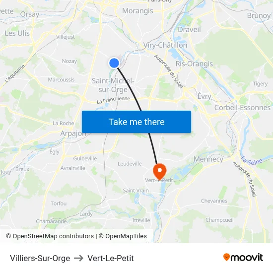 Villiers-Sur-Orge to Vert-Le-Petit map