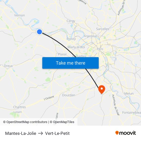 Mantes-La-Jolie to Vert-Le-Petit map