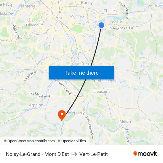 Noisy-Le-Grand - Mont D'Est to Vert-Le-Petit map