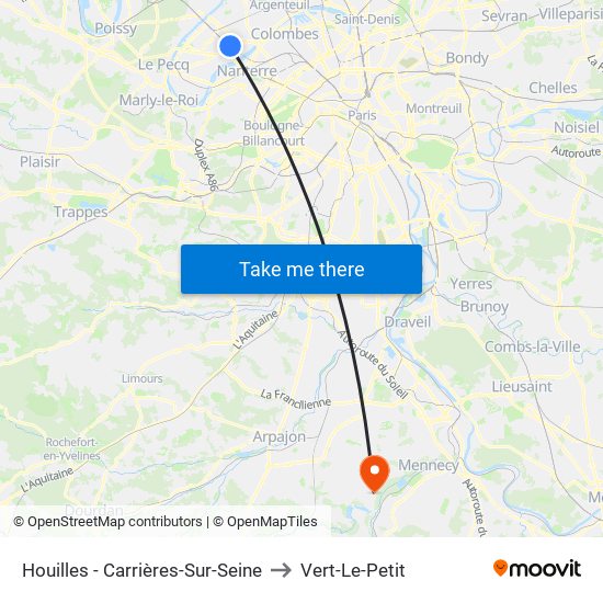 Houilles - Carrières-Sur-Seine to Vert-Le-Petit map