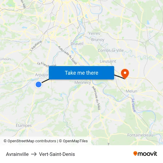 Avrainville to Vert-Saint-Denis map