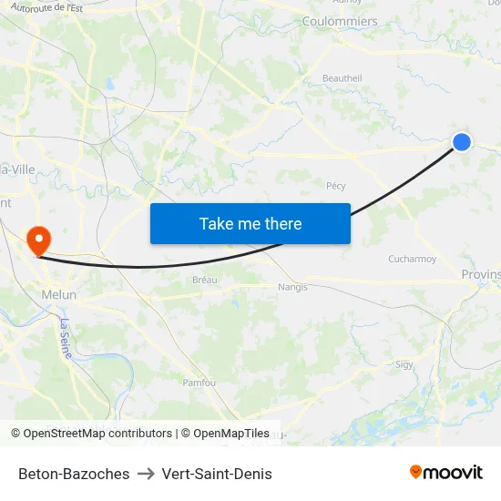 Beton-Bazoches to Vert-Saint-Denis map