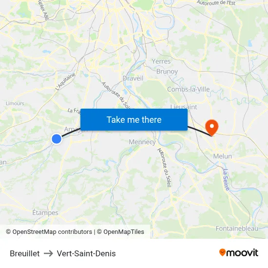 Breuillet to Vert-Saint-Denis map