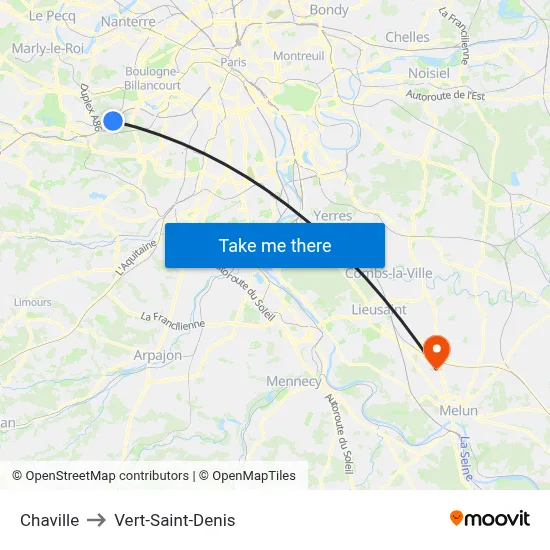 Chaville to Vert-Saint-Denis map