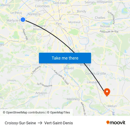 Croissy-Sur-Seine to Vert-Saint-Denis map