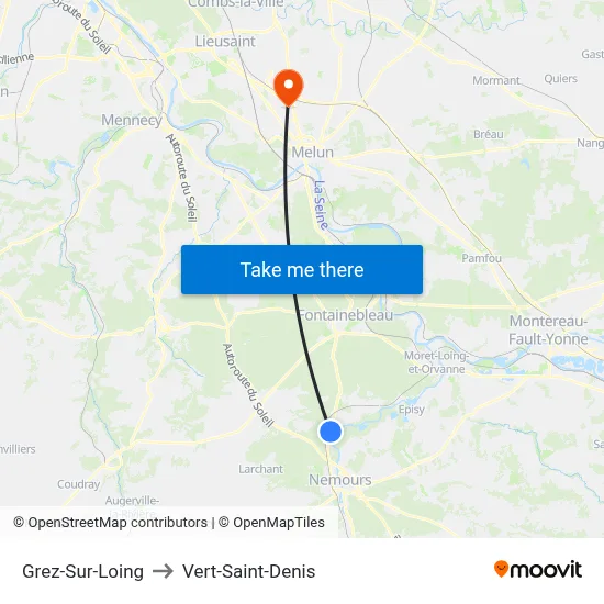 Grez-Sur-Loing to Vert-Saint-Denis map