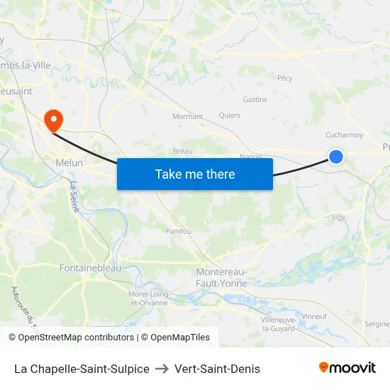 La Chapelle-Saint-Sulpice to Vert-Saint-Denis map