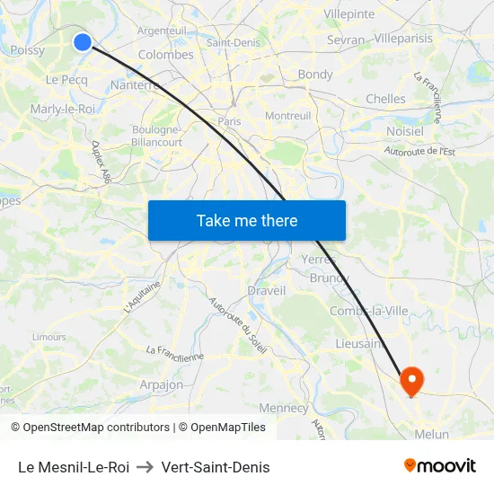 Le Mesnil-Le-Roi to Vert-Saint-Denis map
