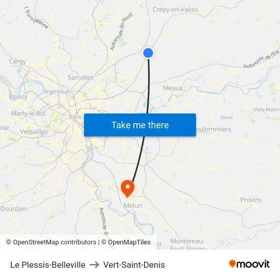 Le Plessis-Belleville to Vert-Saint-Denis map
