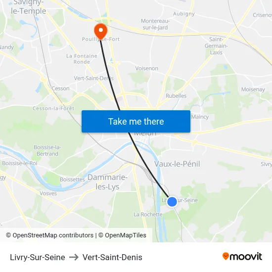 Livry-Sur-Seine to Vert-Saint-Denis map