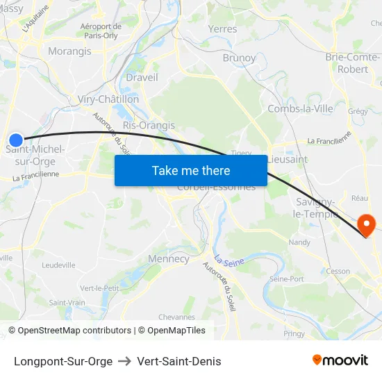 Longpont-Sur-Orge to Vert-Saint-Denis map