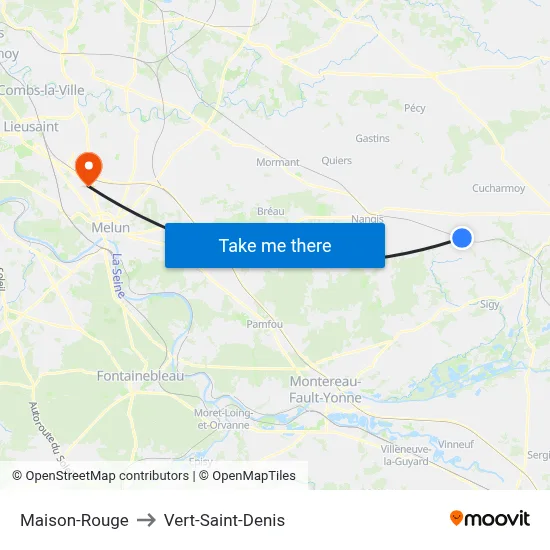 Maison-Rouge to Vert-Saint-Denis map