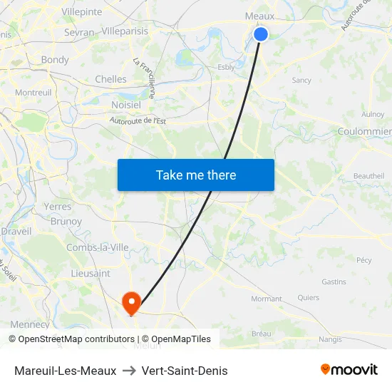Mareuil-Les-Meaux to Vert-Saint-Denis map