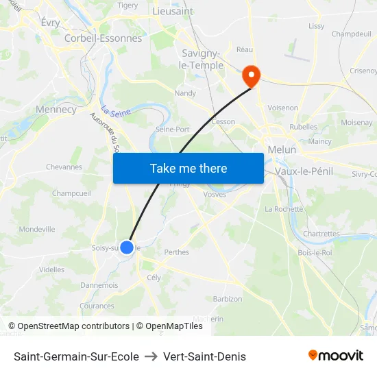 Saint-Germain-Sur-Ecole to Vert-Saint-Denis map