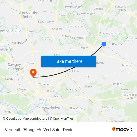 Verneuil-L'Etang to Vert-Saint-Denis map