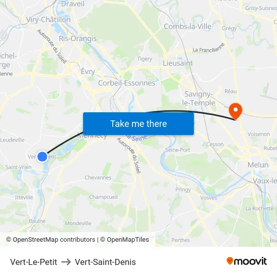 Vert-Le-Petit to Vert-Saint-Denis map