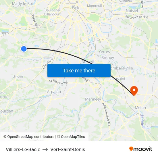 Villiers-Le-Bacle to Vert-Saint-Denis map