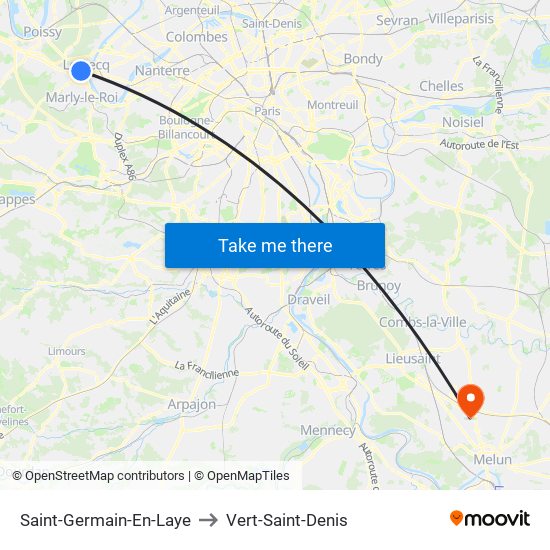 Saint-Germain-En-Laye to Vert-Saint-Denis map
