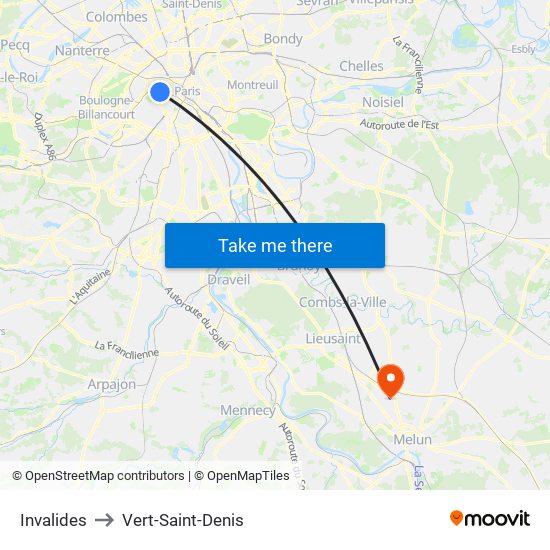 Invalides to Vert-Saint-Denis map