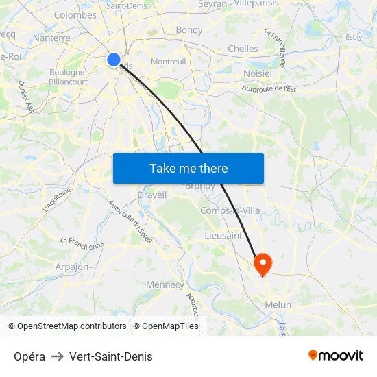 Opéra to Vert-Saint-Denis map