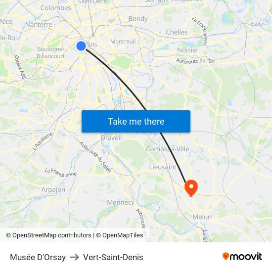 Musée D'Orsay to Vert-Saint-Denis map