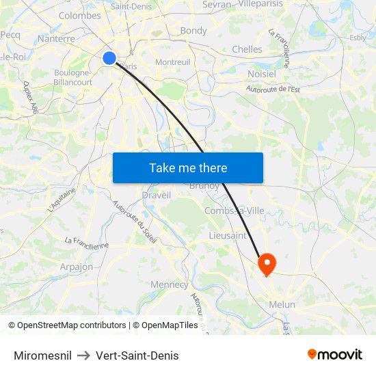 Miromesnil to Vert-Saint-Denis map